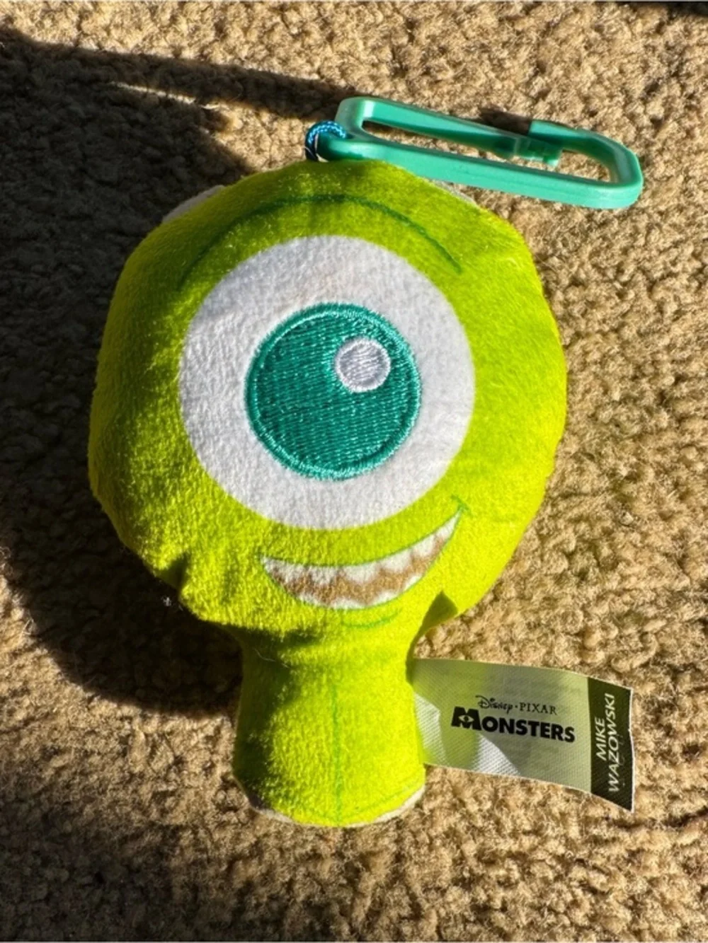 McDonald's Disney Pixar Monsters Inc. Mike Wazowski plush keychain clip